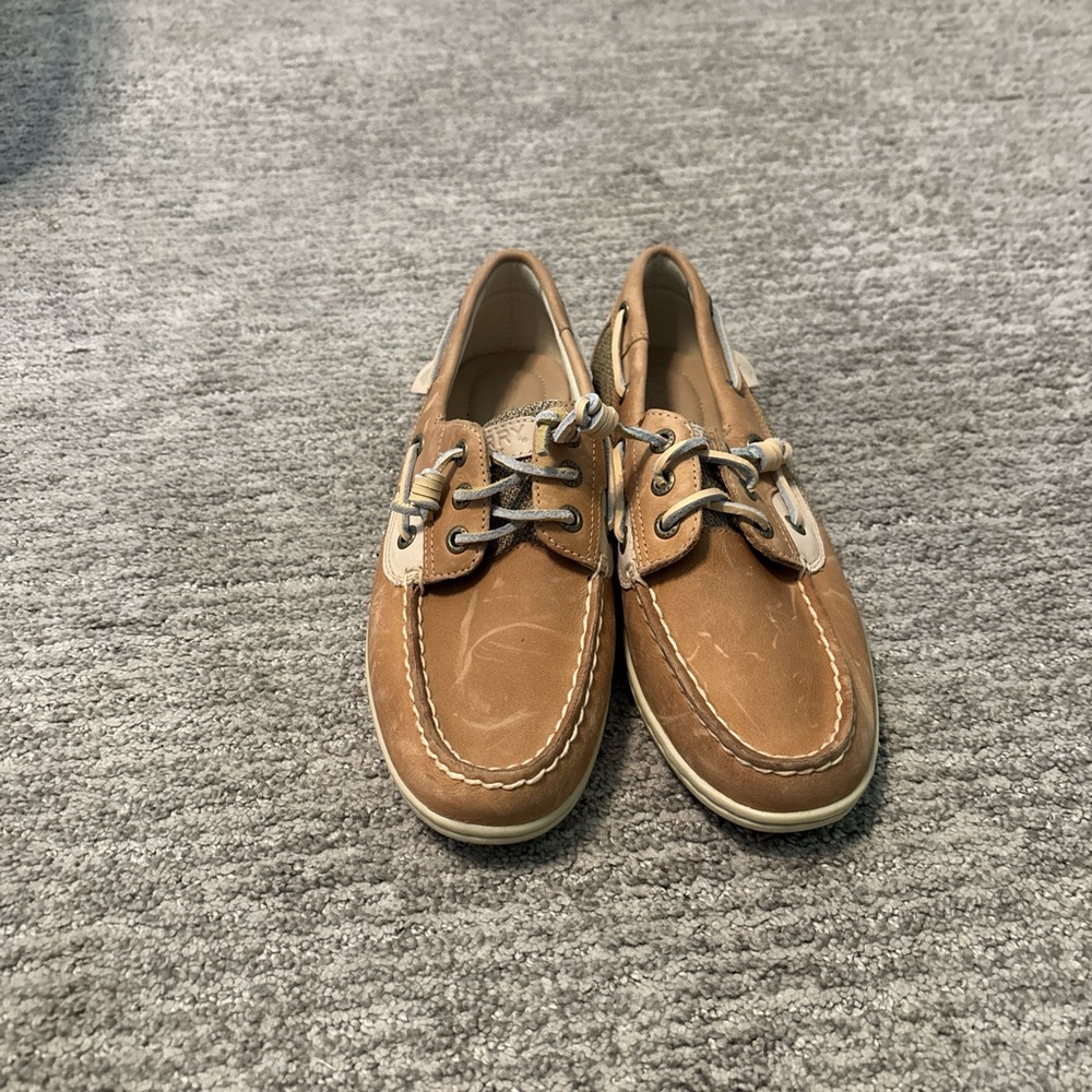 Sperry Tan Flats Moccasin-Style Boat Shoes